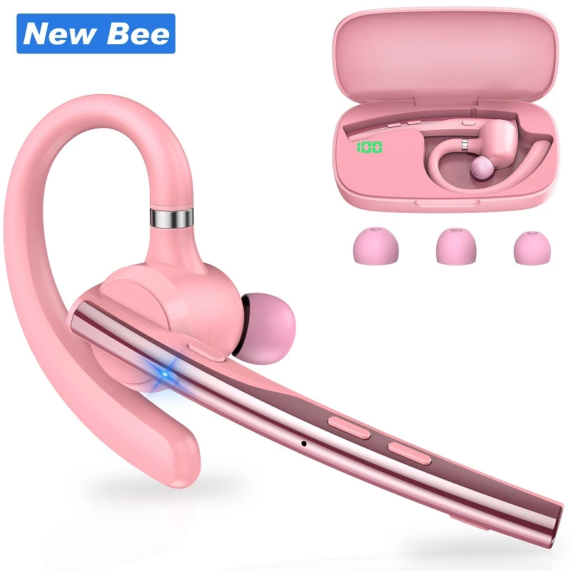 ใหม่ Bee สีชมพู V5.1 หูฟังบลูทูธแบบเกี่ยวหู