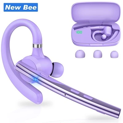 ชุดหูฟังบลูทูธสีม่วงยี่ห้อ Bee ใหม่